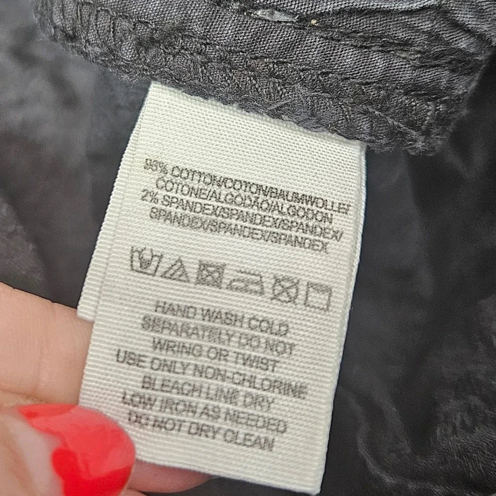 Free People Jeans Black Textured Jacquard Skinny Pants Size 25‎